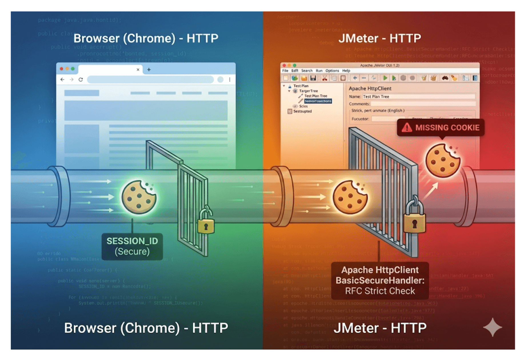 JMeter 소스 코드 뜯어보기: 왜 로컬 테스트에서 Secure 쿠키 전송이 실패할까?